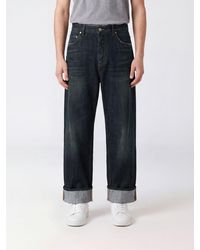 Dolce & Gabbana - Dolce &Amp Gabbana Wide-Leg Cotton Denim Jeans With Cuffs And Logo - Lyst