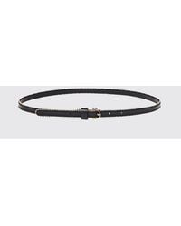 Pinko - Adjustable Leather Belt With Metal Trims And Buckle - Lyst