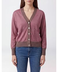 In bed with You - Wool And Lurex V-Neck Cardigan With Dropped Shoulders - Lyst