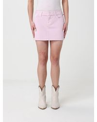 7 For All Mankind - Cotton Mini Skirt - Lyst