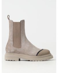 Brunello Cucinelli - Suede Chelsea Boot With Precious Detail - Lyst