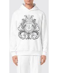 Billionaire - Cotton Hoodie With Baroque Print - Lyst