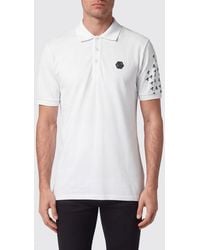 Philipp Plein - Cotton Polo Shirt With Skull Monogram Print And Hexagon Logo - Lyst