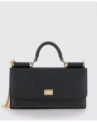 Dolce & Gabbana - Dolce &Amp Gabbana Grained Leather Mini Handbag With Chain Shoulder Strap - Lyst