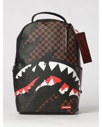 Sprayground - Claw Tear Check Backpack With Check Pattern And Shark Logo - Lyst