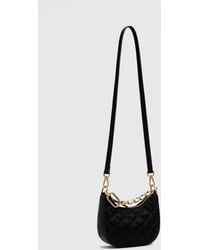 Twinset - Quilted Satin Mini Bag With Rhinestones And Jewel Handle - Lyst