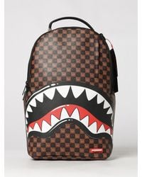 Sprayground - Pvc Backpack With Check Print And Shark Logo - Lyst