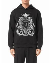Billionaire - Cotton Hoodie With Baroque Print - Lyst