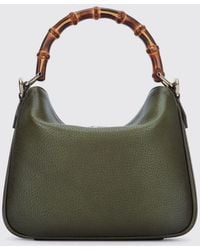 Gucci - Diana Mini Grained Leather Bag With Bamboo Handle And Gg Logo - Lyst
