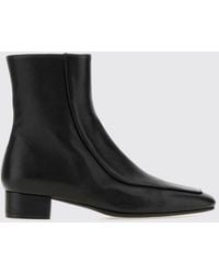 Herbert Levine - Calfskin Ankle Boots With Square Toe And Zip Closure - Lyst