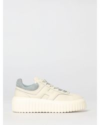 Hogan - H-Stripes Hammered Leather Sneakers - Lyst