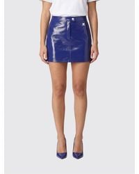 Courreges - Courr&Egrave	Ges Coated Cotton Mini Skirt - Lyst