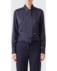 DSquared² - Stretch Silk Blouse With Pussy-Bow Collar And Concealed Fastening - Lyst