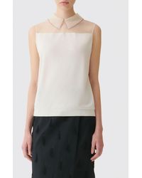 Fabiana Filippi - Sleeveless Cashmere And Silk Evening Top With Classic Collar - Lyst