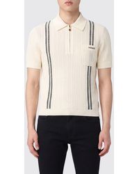 Versace - Cotton Knit Polo With Greca Pattern And Zip Closure - Lyst