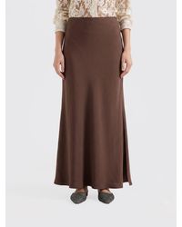 Brunello Cucinelli - Long Linen Skirt With Slits - Lyst