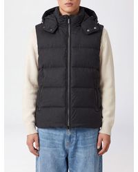 Moorer - Padded Wool And Cashmere Waistcoat With Removable Hood - Lyst