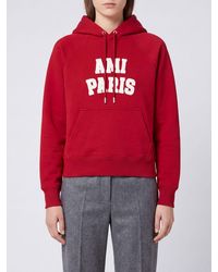 Ami Paris - Cotton Hoodie With Kangaroo Pocket - Lyst