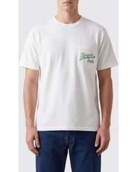 Bode - Camiseta De Algodón Con Logo Bordado Y Bolsillo De Parche - Lyst