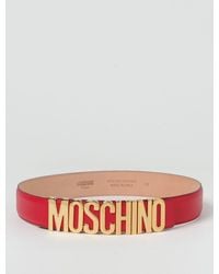 Moschino - Cintura in pelle con logo - Lyst