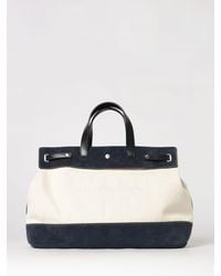 Emporio Armani - Cotton And Suede Shopping Bag - Lyst