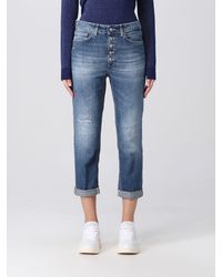 Cropped jeansDondup in Denim di colore Blu Donna Abbigliamento da Jeans da Jeans capri e cropped 