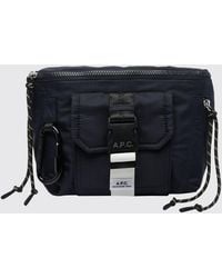 A.P.C. - Nylon Belt Bag With Applied Logo, Zip Closure And Adjustable Strap - Lyst