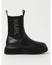 Karl Lagerfeld - Kreeper Karl Logo Midi Boots - Lyst