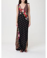 Moschino - Printed Silk Long Dress - Lyst