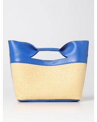 Alexander McQueen - The Bow Bag In Raffia And Leather - Lyst