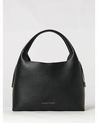Elisabetta Franchi - Large Synthetic Leather Hobo Bag With Double Handle - Lyst