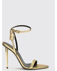 Tom Ford - Padlock Laminated Leather Sandals With Stiletto Heel - Lyst