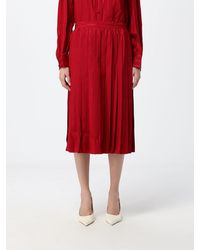 Gucci - High-Waisted Pleated Silk Midi Skirt With Gg Monogram And Side Slit - Lyst