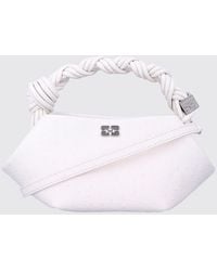 Ganni - Small Recycled Leather Handbag With Butterfly Logo - Lyst