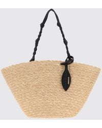 Jil Sander - Small Tangle Raffia Tote Bag With Braided Handle - Lyst