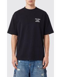 Drole de Monsieur - Crewneck Cotton T-Shirt With Logo And Slogan Print - Lyst