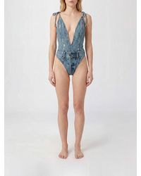 DIESEL - Abstract Print Deep V-Neck One-Piece Swimsuit - Lyst