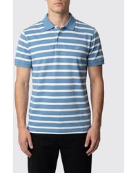 Sun 68 - Striped Cotton Polo Shirt With Logo - Lyst