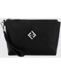Fendi - Lui Grained Calf Leather Clutch - Lyst
