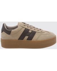 Hogan - Cool H698 Plateau-Sneaker Aus Leder Und Nubuk Mit H-Logo - Lyst