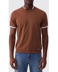 Liu Jo - Short-Sleeved Cotton Jumper With Contrast Trims - Lyst