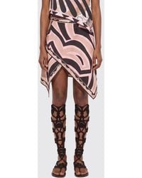 PUCCI - Printed Silk Asymmetric Skirt - Lyst