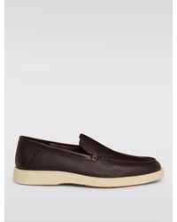 Santoni - Grain Leather Loafers - Lyst