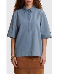 La Martina - Cotton Denim Polo Shirt With Embroidered Logo - Lyst