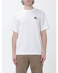 Burberry - Cotton T-Shirt With Embroidered Ekd Logo On The Chest - Lyst