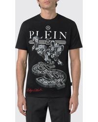 Philipp Plein - Slim Fit Cotton T-Shirt With Teddy Bear Print And Rhinestones - Lyst