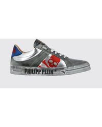 Philipp Plein - Retrokickz Tm Suede Sneakers With Laminated Skull Print - Lyst