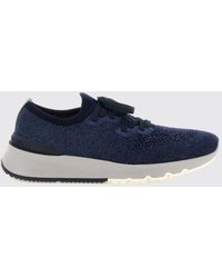 Brunello Cucinelli - Cotton Knit Low Top Sneakers With Elasticized Ankle - Lyst