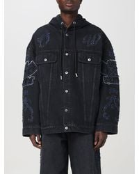 Off-White c/o Virgil Abloh - Giacca in denim con patch effetto used - Lyst