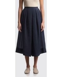 Emporio Armani - Lyocell Blend Midi Skirt - Lyst